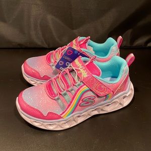 Skechers heart lights kids sneakers
